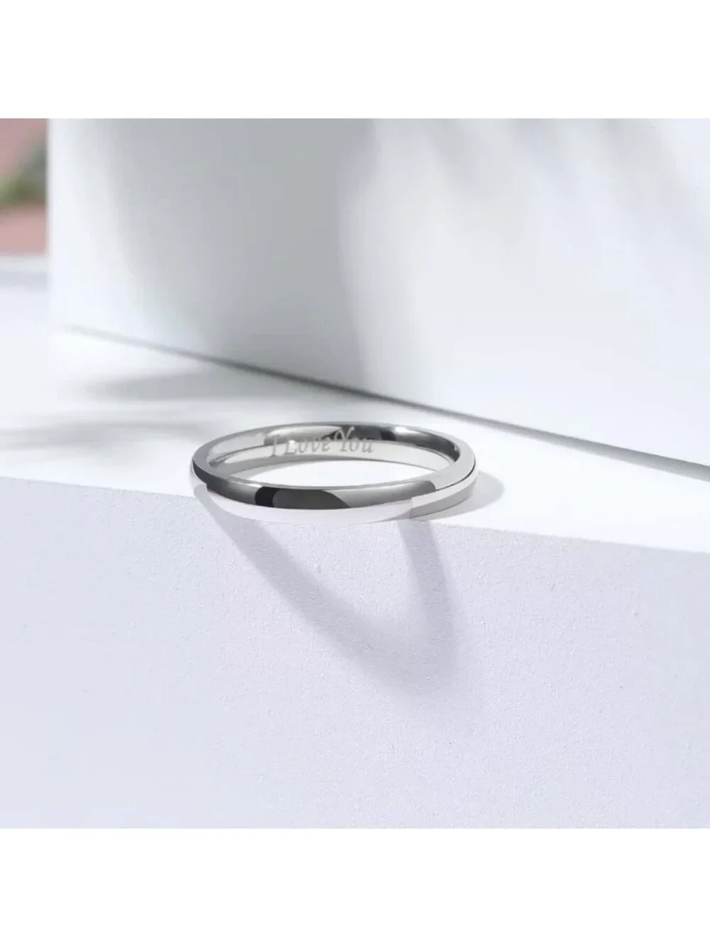 Stylish 316L Stainless Steel Wedding Band - Comfort Fit Promise Ring, 4-15 Size